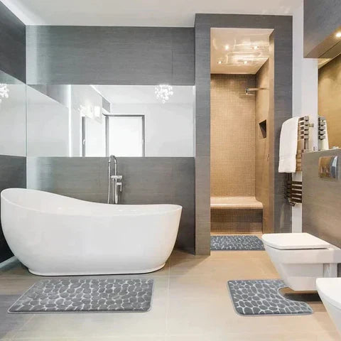 AquaLuxe Alfombrilla de ducha – Alfombrilla antideslizante para baño con suave confort y diseño lujoso y duradero