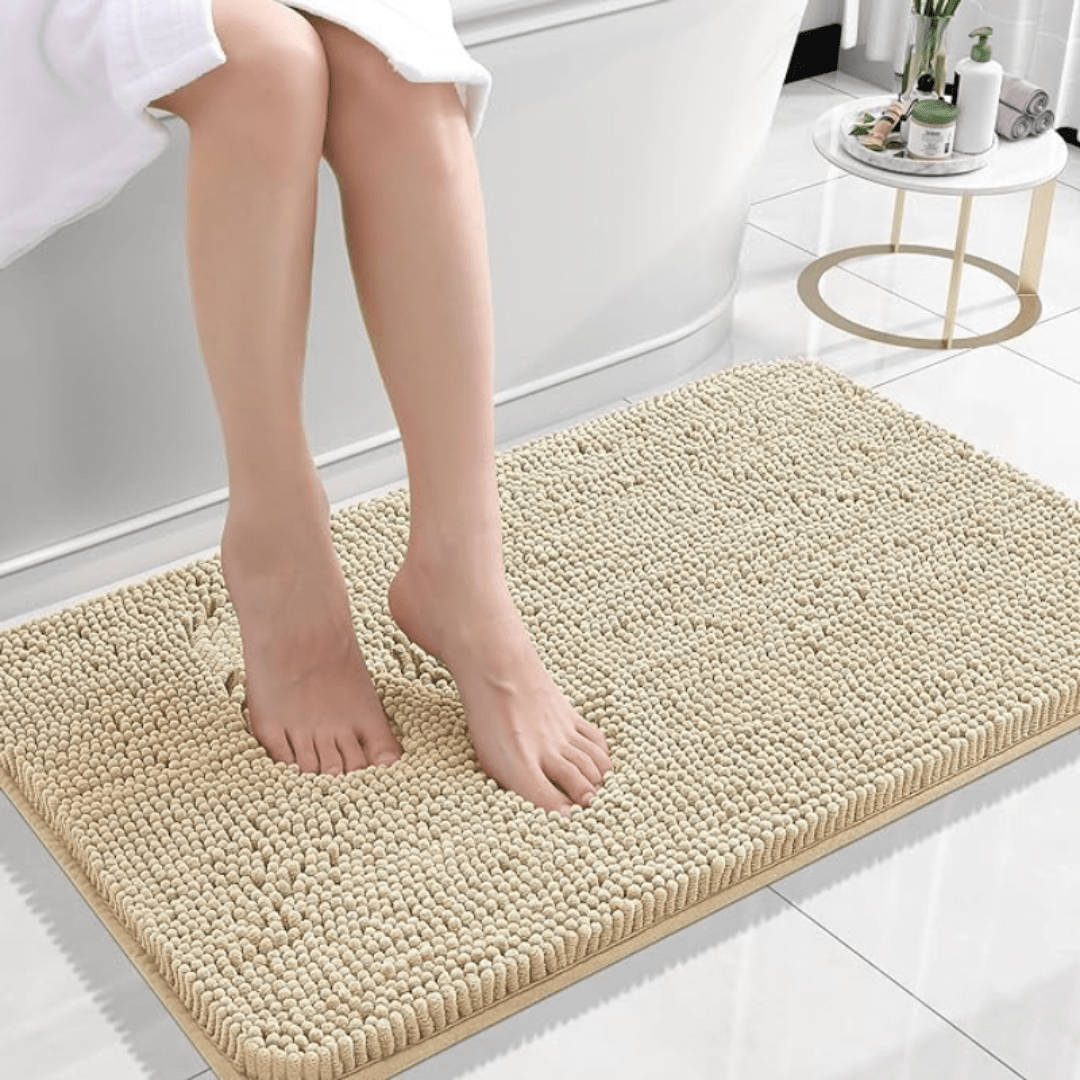 COZYBATH – Soft, non-slip chenille bath mat for daily use in the bathroom Vestragear