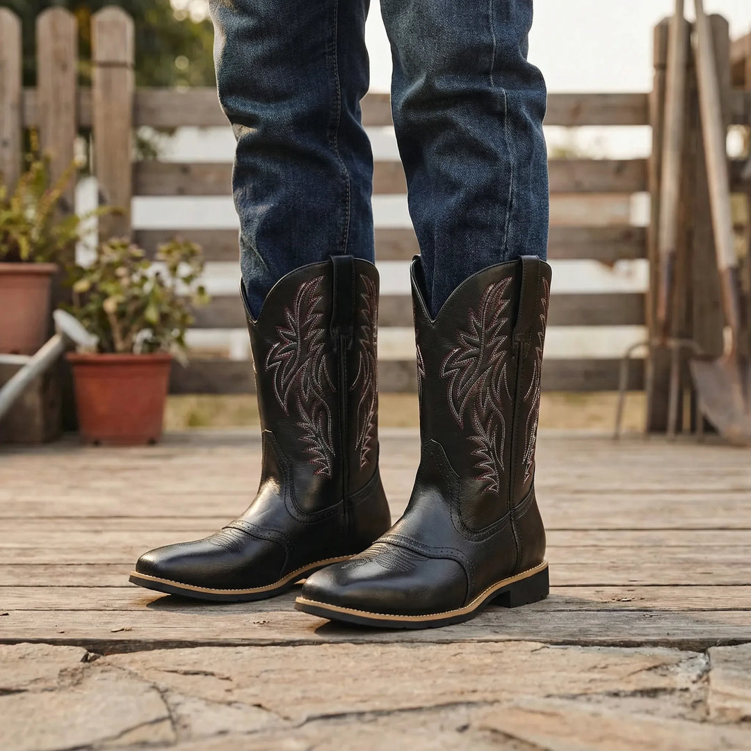 Calf-Length Cowboy-Style Boots - Claude 1