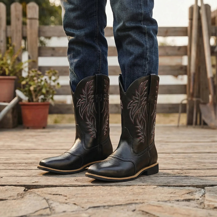 Calf-Length Cowboy-Style Boots - Claude 1
