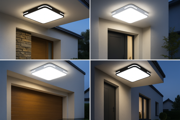 Lámpara de techo Lumora – Diseño cuadrado con LED de 36W, luz blanca fría brillante y protección IP44