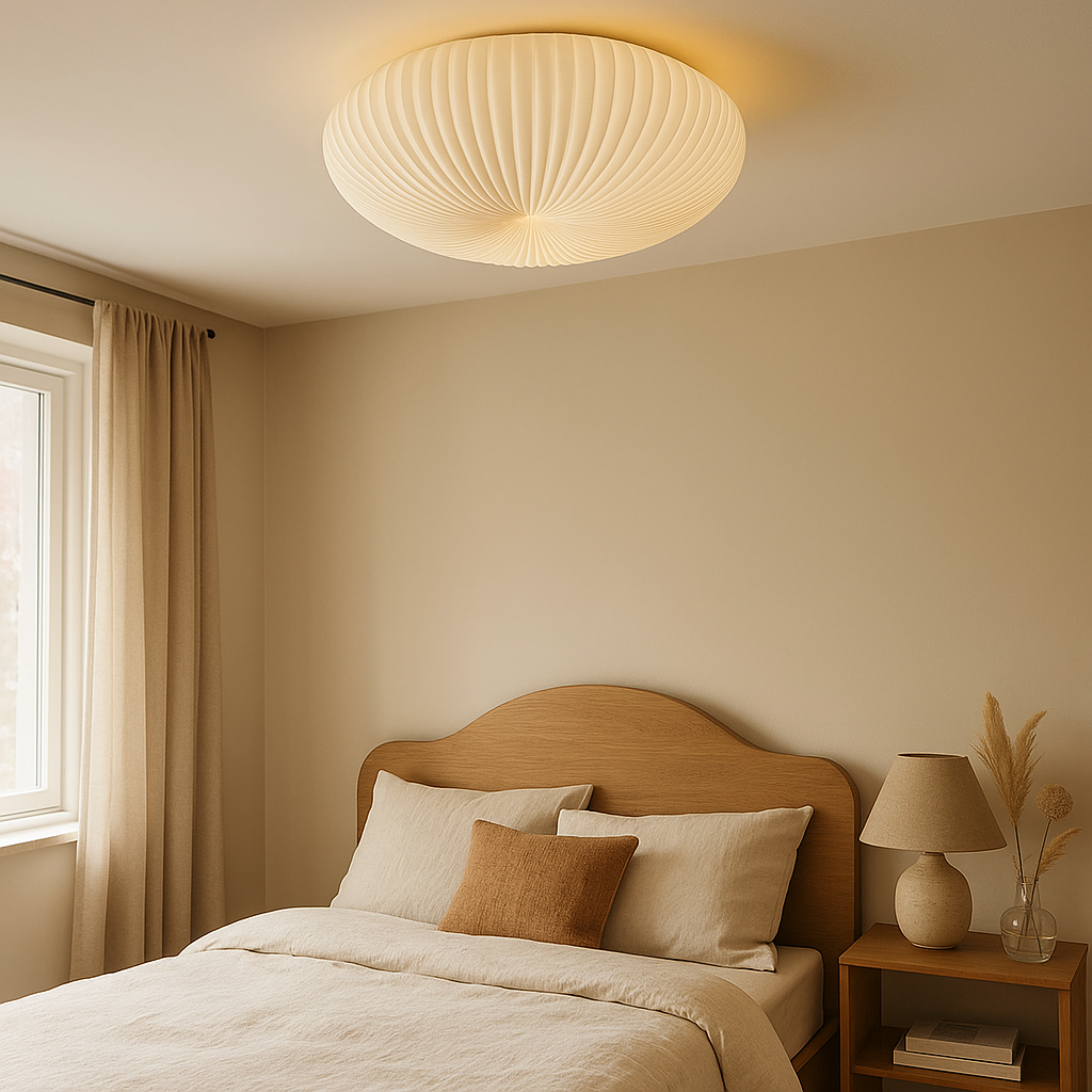 Roby Plafondlamp – Modern Plissé Design met Warme LED-Verlichting &amp; Duurzame Materialen