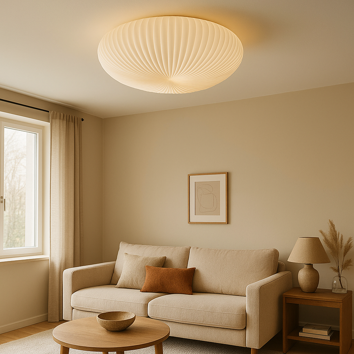 Roby Plafondlamp – Modern Plissé Design met Warme LED-Verlichting &amp; Duurzame Materialen