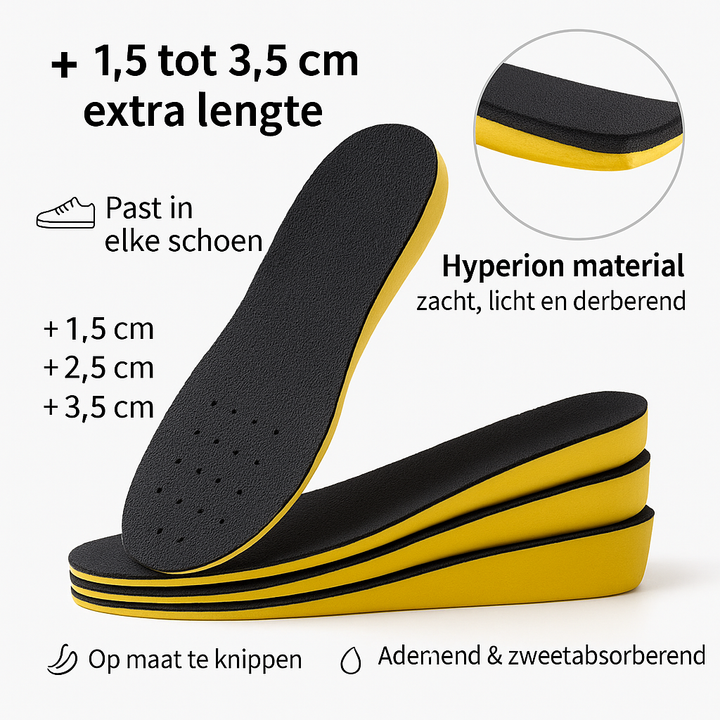 Semelles rehausseuses – Rehausse invisible avec 3 hauteurs &amp; confort