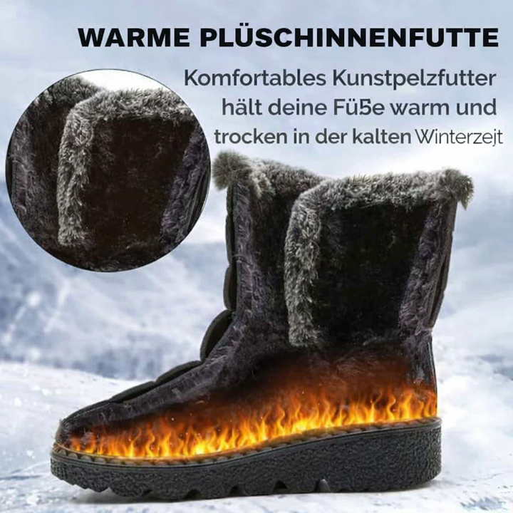 Botas de nieve de invierno con forro cálido – botines antideslizantes y repelentes al agua