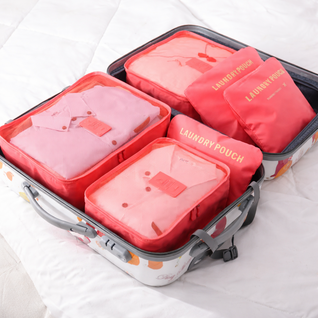 Reis Organizer Set – 6-Delige Opbergkubussen met Ademend Mesh & Ruimtebesparend Ontwerp Vestragear