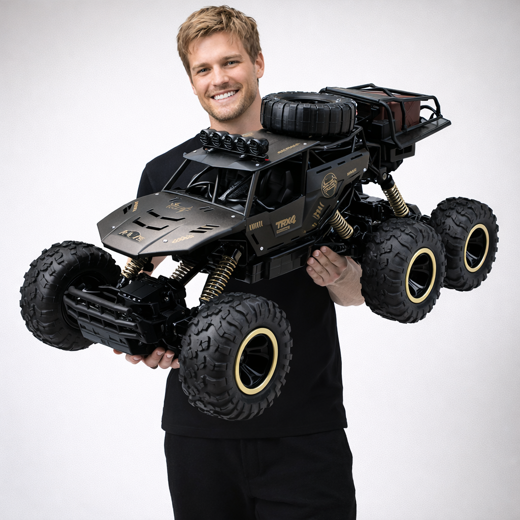 Camião Monstro RC – Tração 6x6, Alta Velocidade e Design Robusto para Todo-o-Terreno