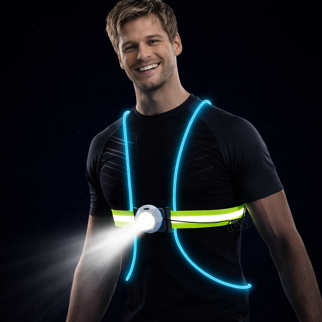LumaVest Chaleco de seguridade – Chaleco reflectante LED para correr con alta visibilidade e deseño cómodo
