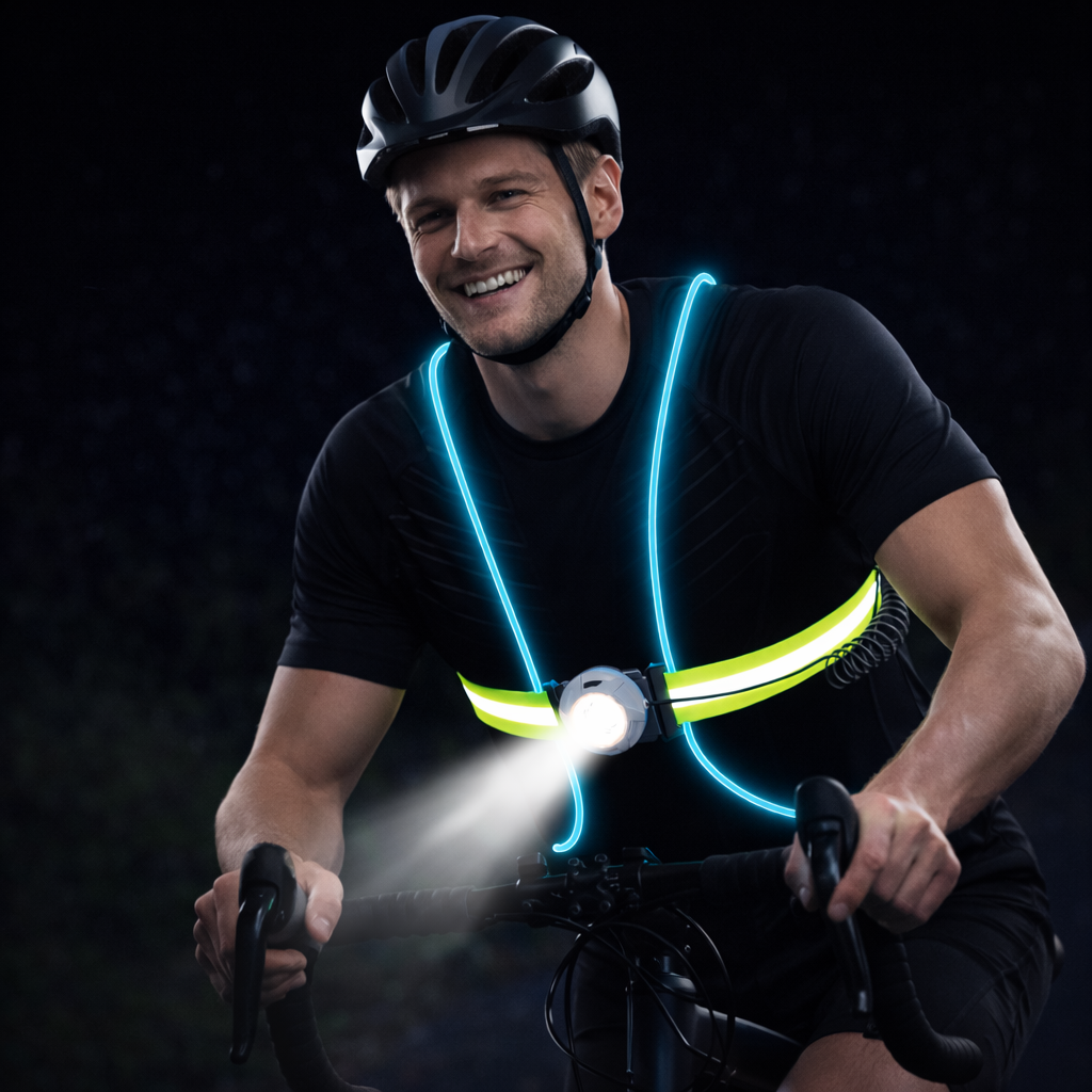 LumaVest Chaleco de seguridade – Chaleco reflectante LED para correr con alta visibilidade e deseño cómodo