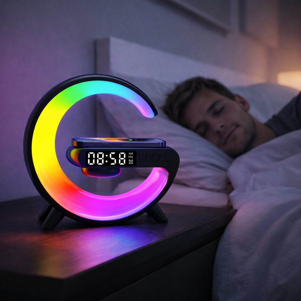 Lampada Sveglia Luce – Simulazione Alba & Ricarica Senza Fili