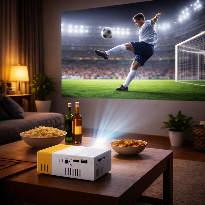 Mini Proyector – Diseño Compacto, Visualización HD y Conexión HDMI/USB para Casa