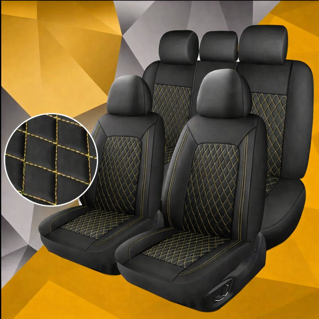 Autostoelhoezen Set 9-Delig – Gewatteerd PU-Leer Universeel