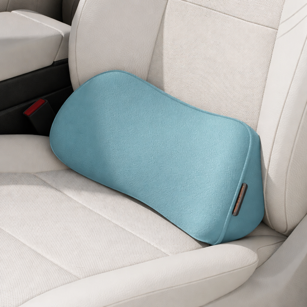 Autostoelkussen met Lendensteun – Traagschuim, Antislip &amp; Comfort voor Lange Ritten