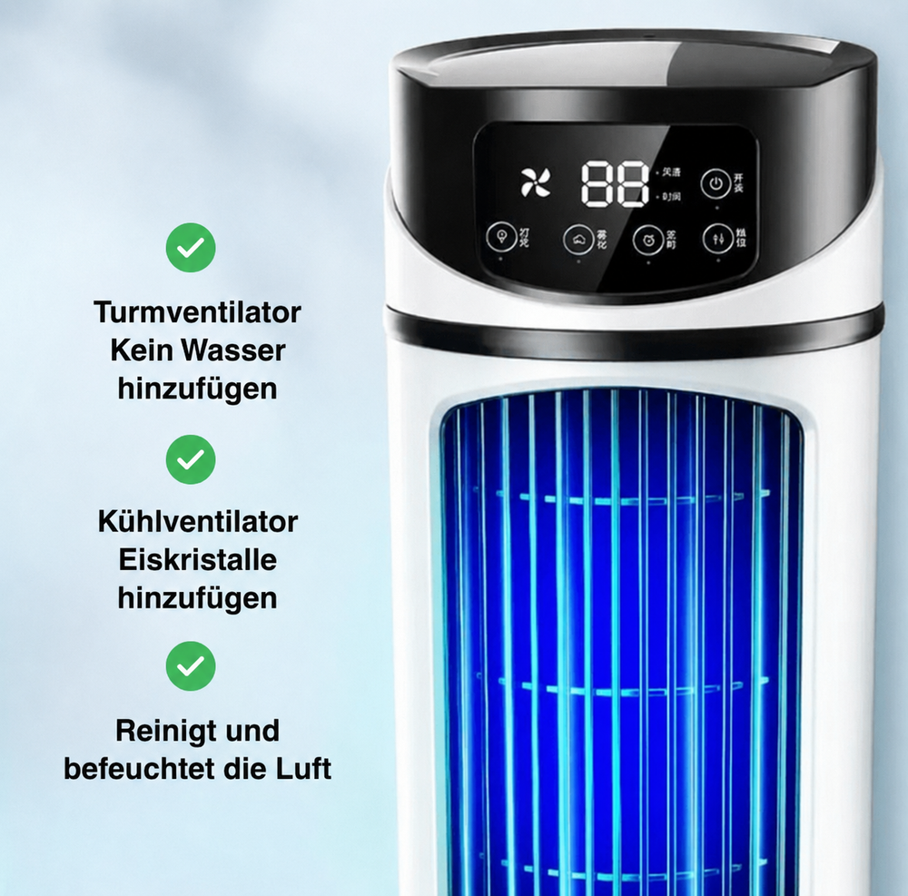 Mini Klimaanlage 3-in-1 – Ventilator mit Luftkühlung und Befeuchtung Bolendo