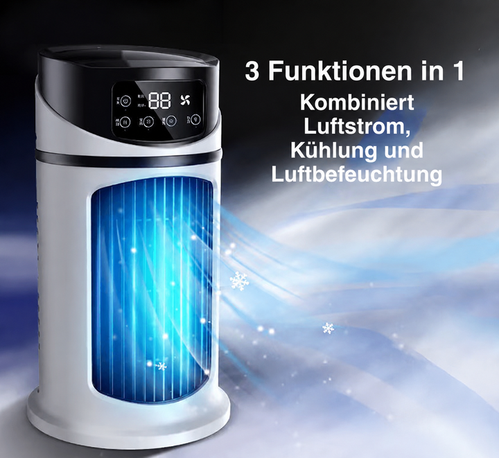 Mini Klimaanlage 3-in-1 – Ventilator mit Luftkühlung und Befeuchtung Bolendo
