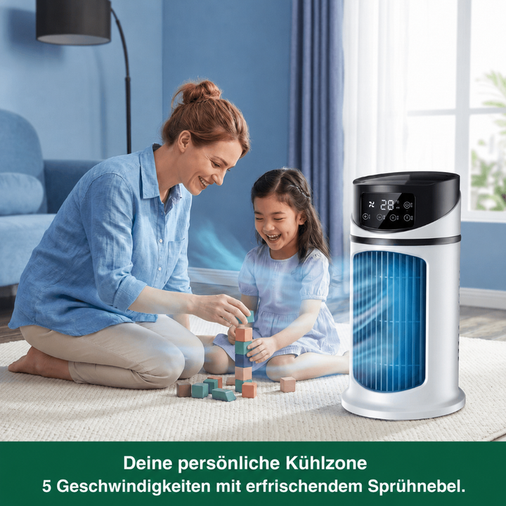 Mini Klimaanlage 3-in-1 – Ventilator mit Luftkühlung und Befeuchtung Bolendo