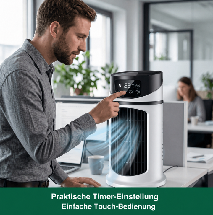Mini Klimaanlage 3-in-1 – Ventilator mit Luftkühlung und Befeuchtung Bolendo
