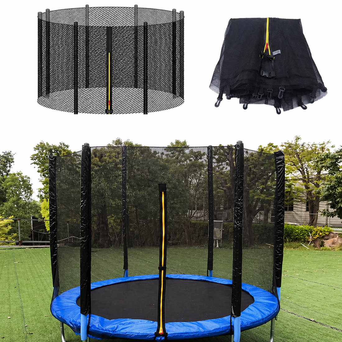 Trampoline Veiligheidsnet – Vervangnet met Ritssluiting voor 6FT, 8FT, 10FT en 12FT Vestragear