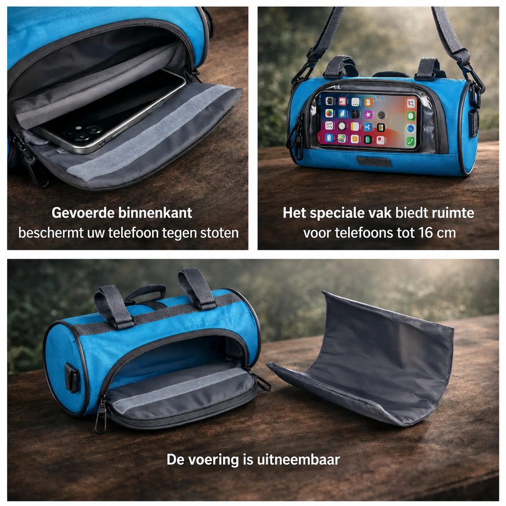 Fietstas voor Stuur – Waterafstotend Design met Touchscreen Vak Vestragear