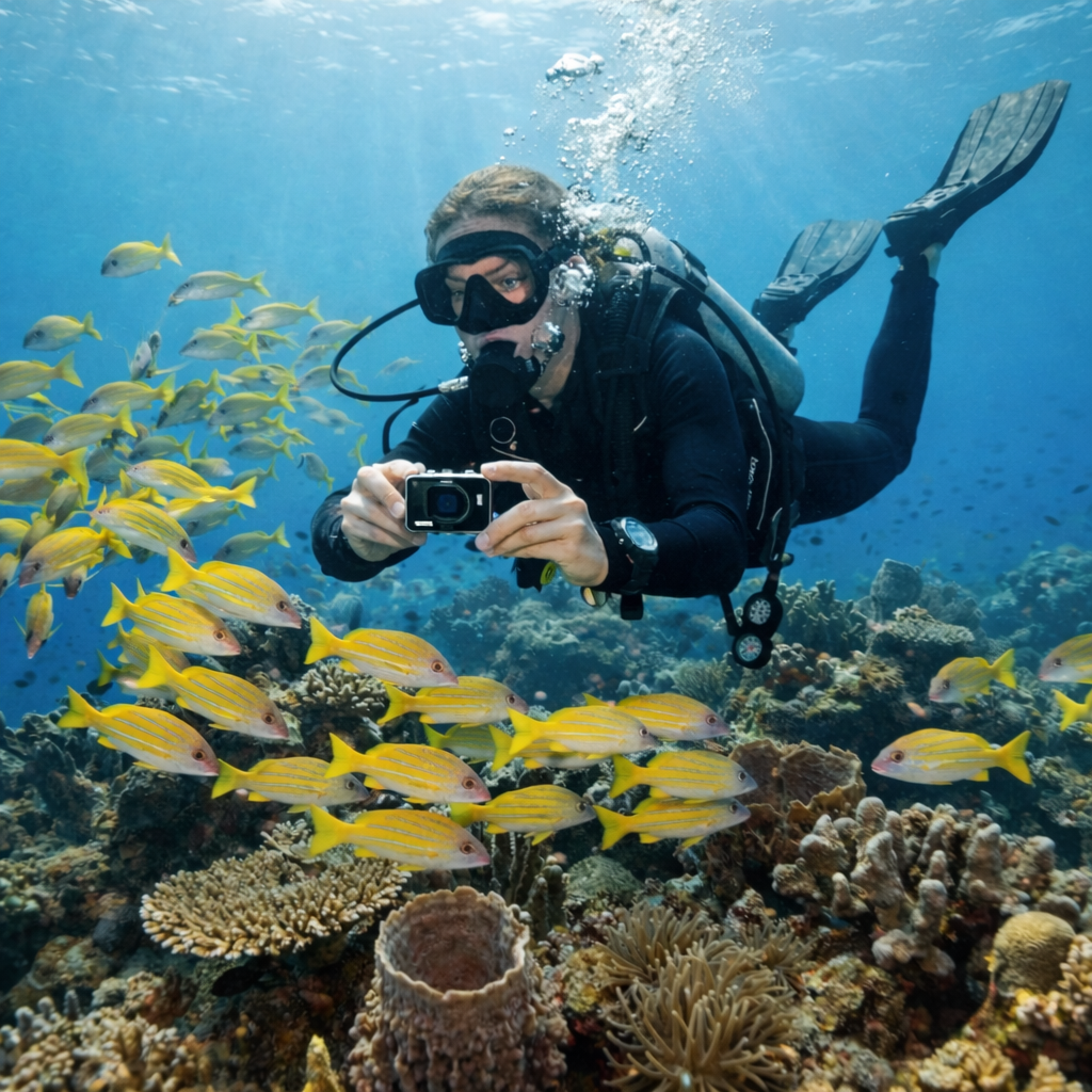 Caméra d'action 4K – Très net, 60 images par seconde et étanche jusqu'à 30 m