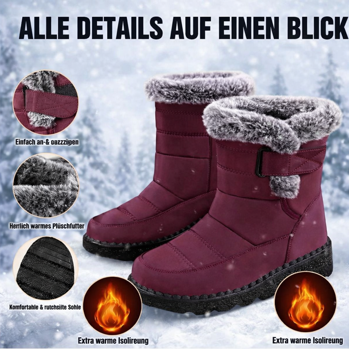 Botas de nieve de invierno con forro cálido – botines antideslizantes y repelentes al agua