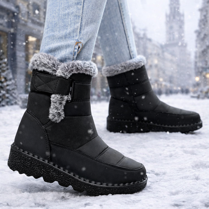 Botas de nieve de invierno con forro cálido – botines antideslizantes y repelentes al agua