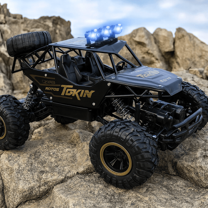 Camión monstruo RC 4x4 – Potente tracción, carrocería resistente y agarre todoterreno