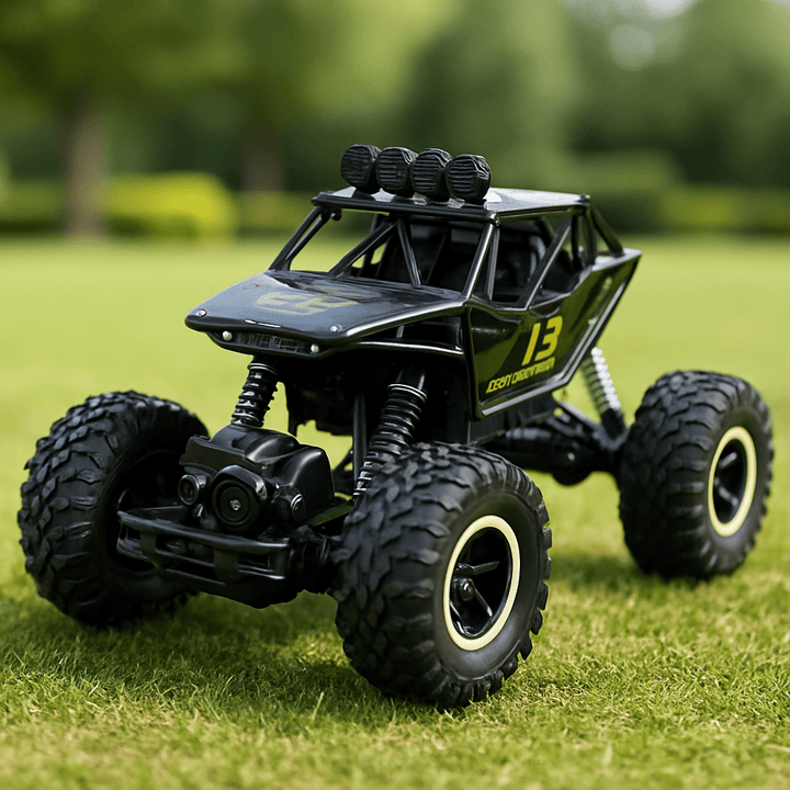 Camión monstruo RC 4x4 – Potente tracción, carrocería resistente y agarre todoterreno