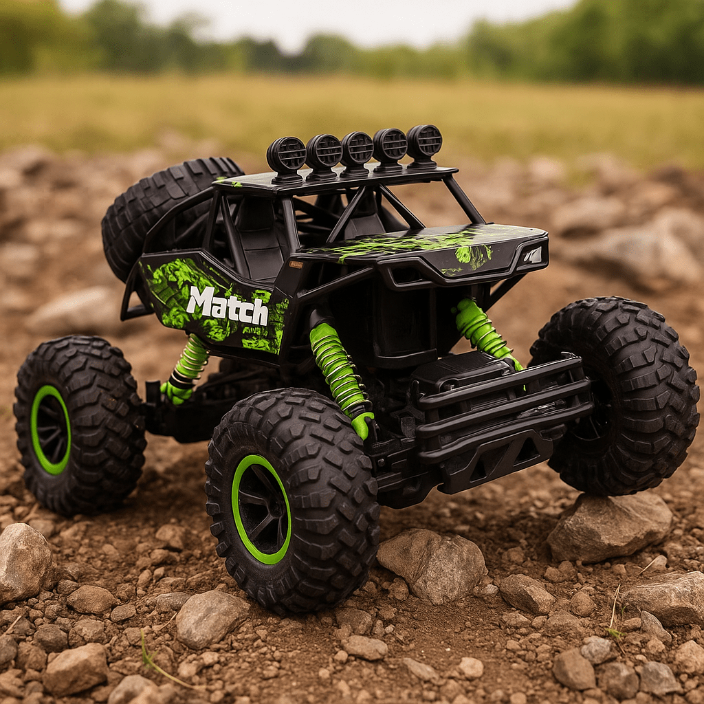 Camión monstruo RC 4x4 – Potente tracción, carrocería resistente y agarre todoterreno