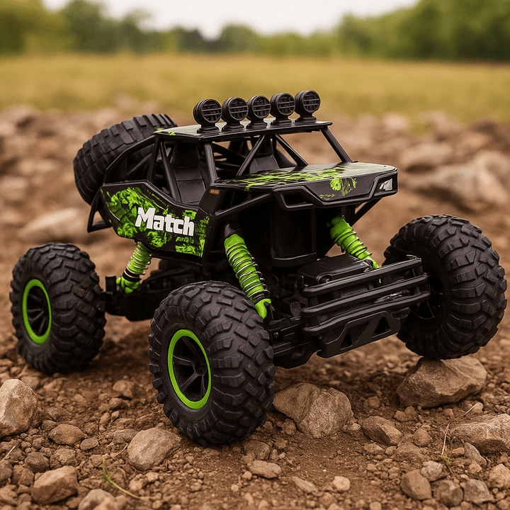 Camión monstruo RC 4x4 – Potente tracción, carrocería resistente y agarre todoterreno