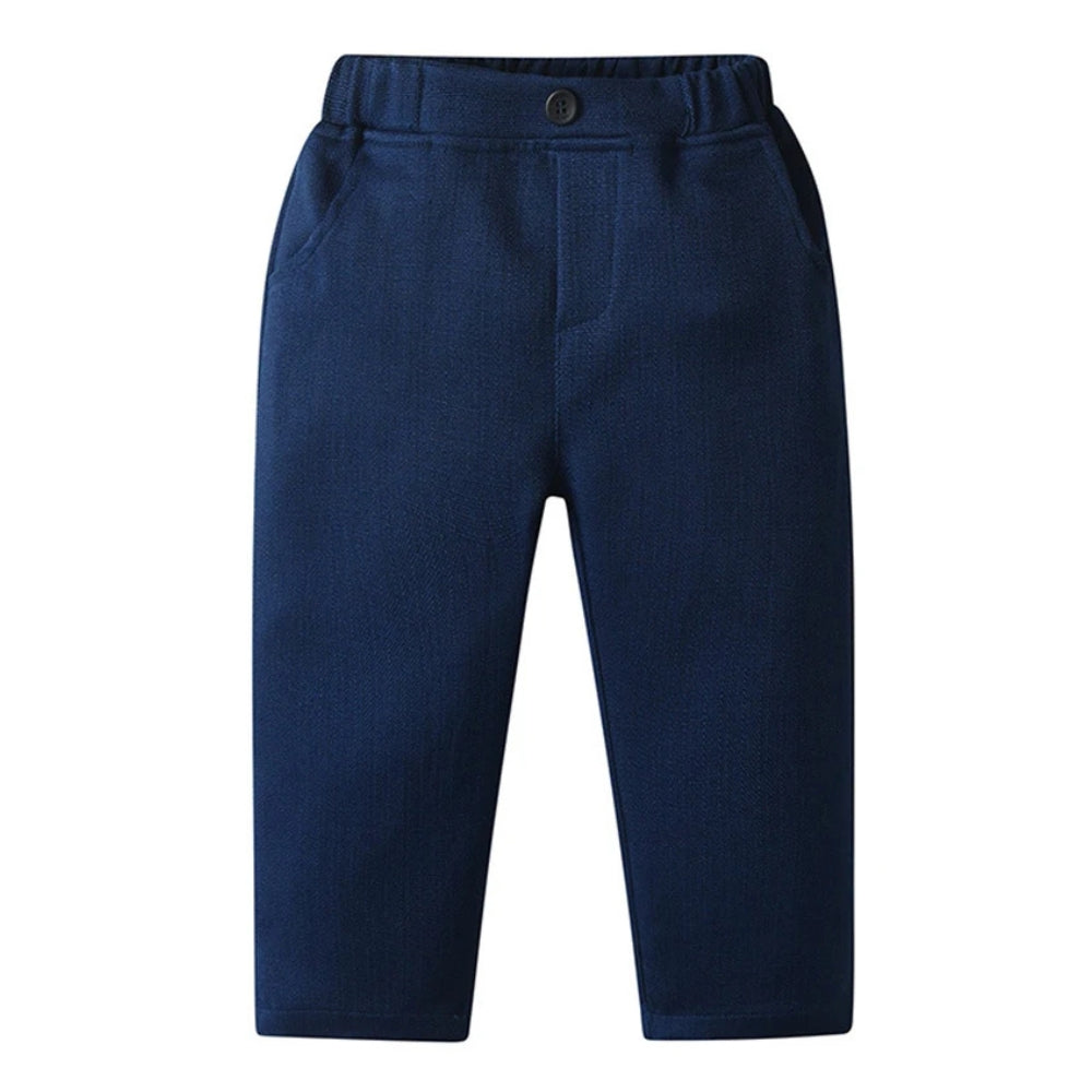 Chic Jongenspak 3-delig – Blauw Overhemd, Gilet en Broek met Strikje 4