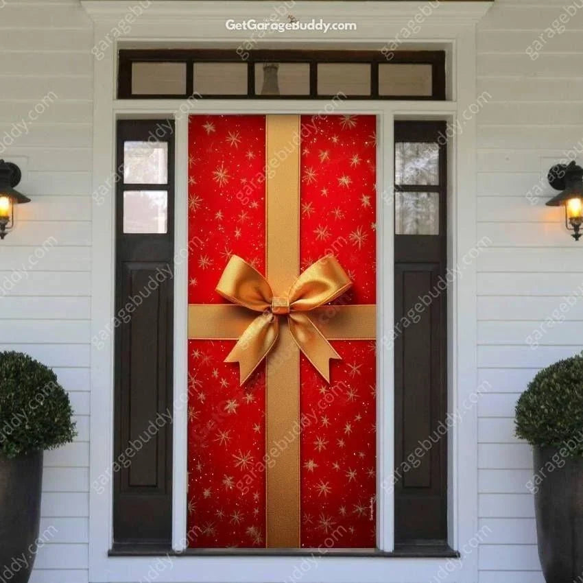 Christmas Door Cover – Festive Gift Wrap Design for Outdoor Holiday Decoration 2