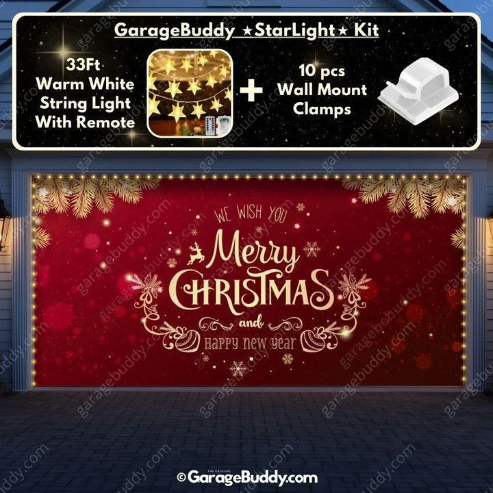 Christmas Garage Door Cover with Merry Christmas Design, Holiday Decor for Standard Doors 6