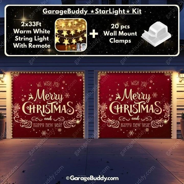 Christmas Garage Door Cover with Merry Christmas Design, Holiday Decor for Standard Doors 8