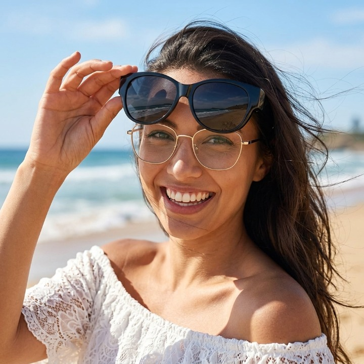 Clip-on zonnebrillen voor dames – Gepolariseerde UV400 overzetbril in cat-eye model 2