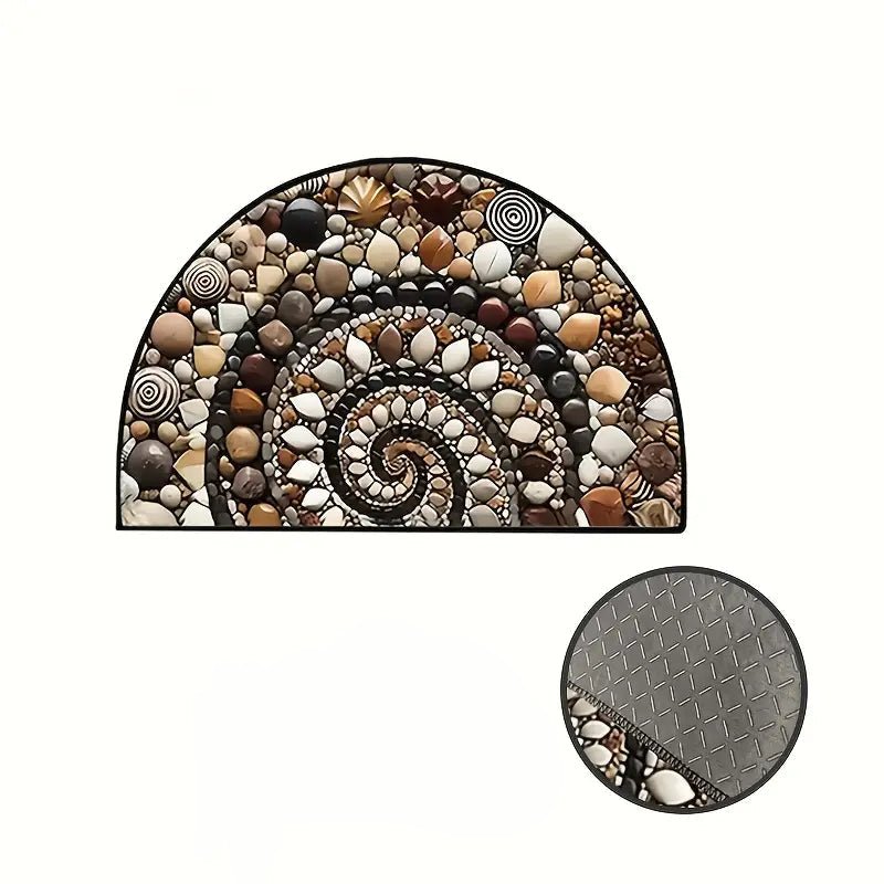 COASTLINEA - Half-Round Coastal Mat with Non-Slip Texture and Shell Design Vestragear