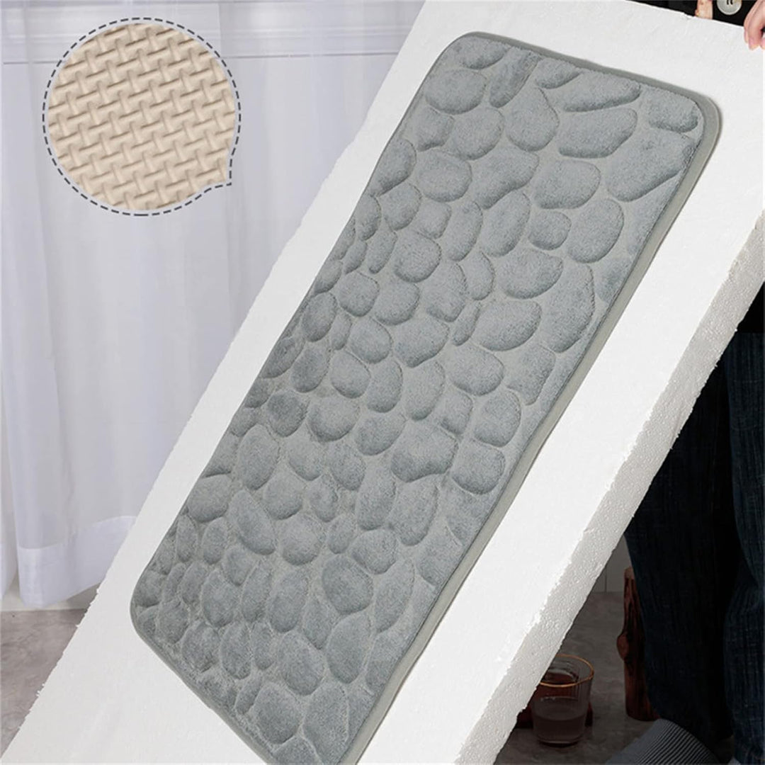 CobbleMat | Antislip PVC Badmat met keienontwerp - Sneldrogende, Zachte &amp; Duurzame Badkamermat 2