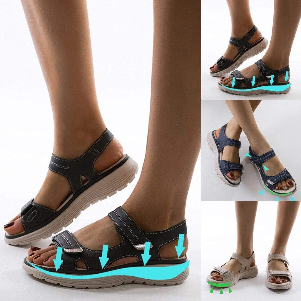 Comfortabele Dames Sandalen met Voetbed en Verstelbare Klittenbandsluiting 3