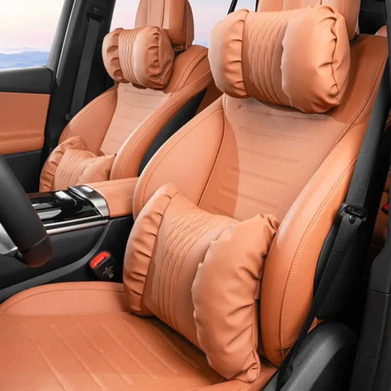 Comfortabele Hoofdsteun en Lendensteun Kussen voor Auto van Nappaleer, Unisex Design 0