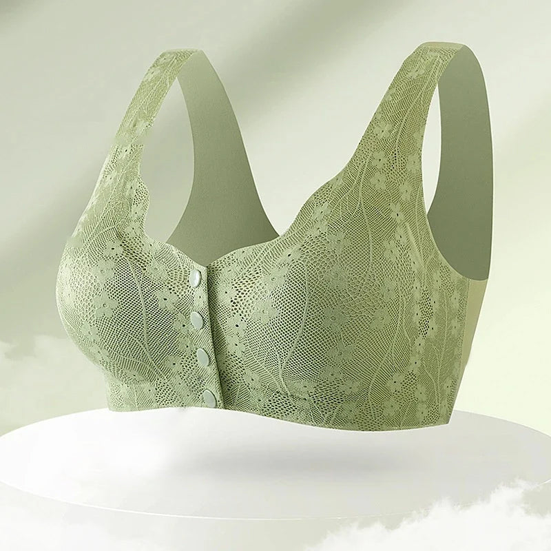 Comfortbeha zonder beugel met voorknopen zachte ondersteuning huidvriendelijk elastisch draagcomfort dagelijks gebruik | Sansoti 5