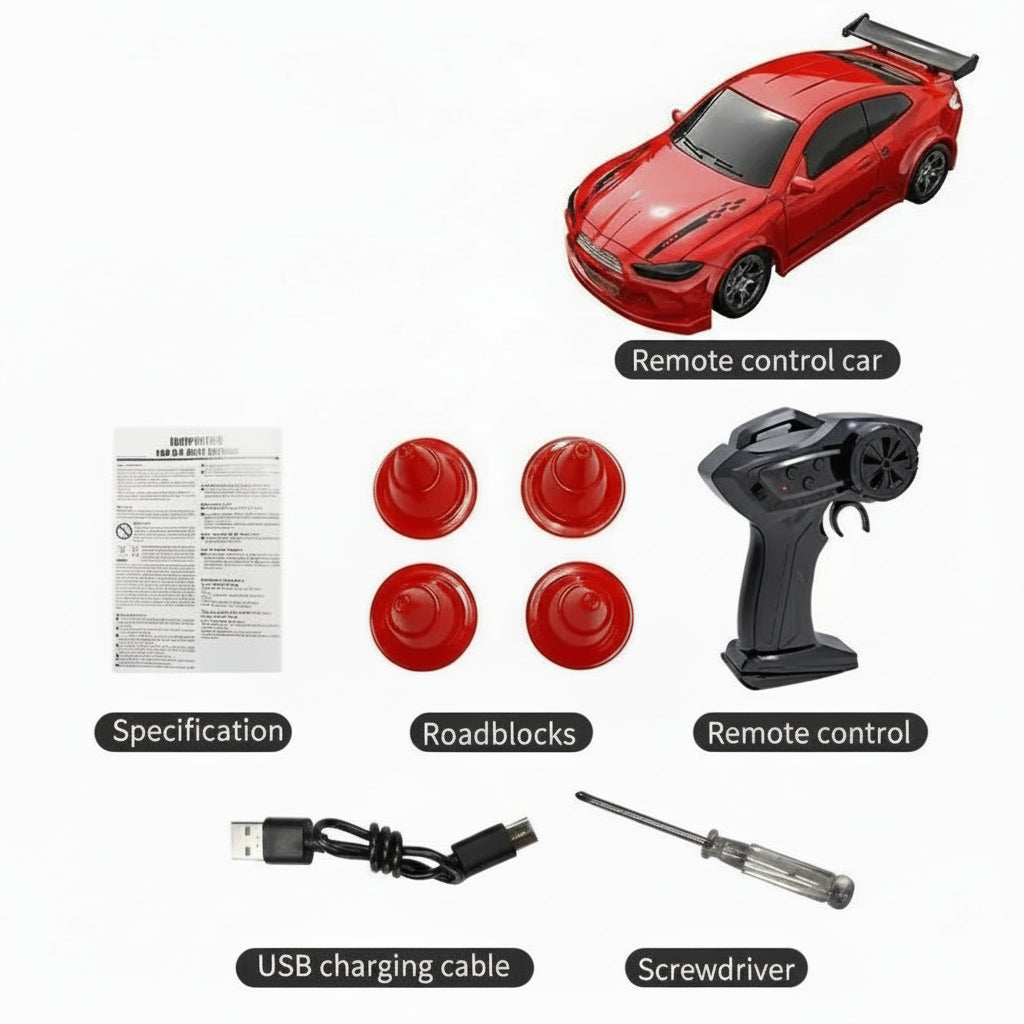 Compacte 1:64 Radiografisch Bestuurbare Driftauto met Afstandsbediening 12