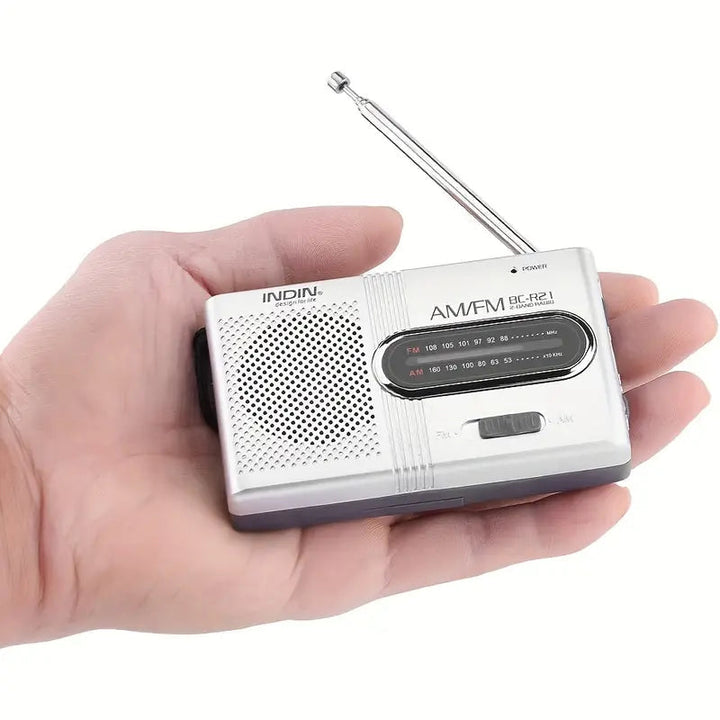 SoundWay Rádio AM/FM Portátil – Altifalante Estéreo &amp; Entrada para Auscultadores