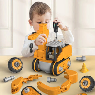 Buildix Set da Gioco – Veicoli da Costruzione Educativi con 120+ Pezzi