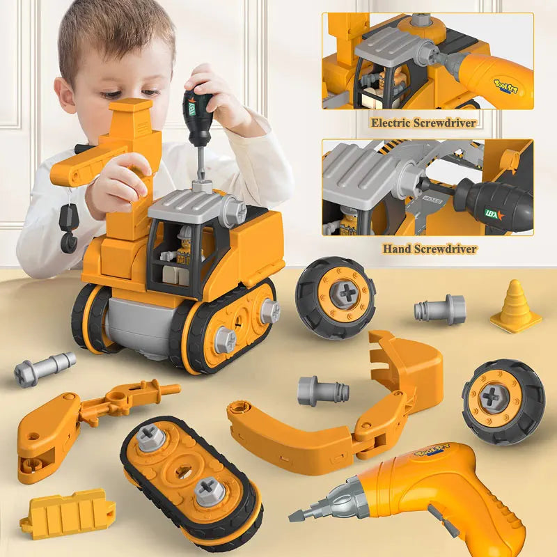 Buildix Set da Gioco – Veicoli da Costruzione Educativi con 120+ Pezzi