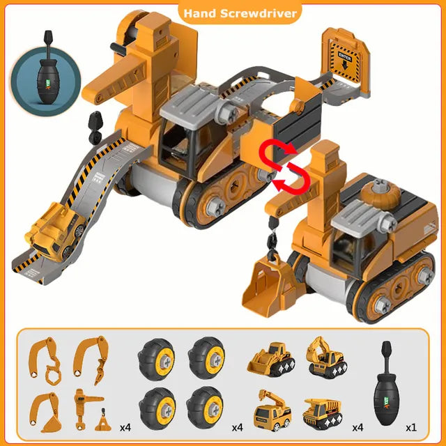 Buildix Set da Gioco – Veicoli da Costruzione Educativi con 120+ Pezzi