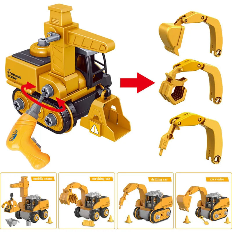 Buildix Set da Gioco – Veicoli da Costruzione Educativi con 120+ Pezzi