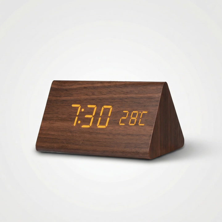LED Houten Klok – Spraak- en Geluidsactivatie met Instelbare Helderheid