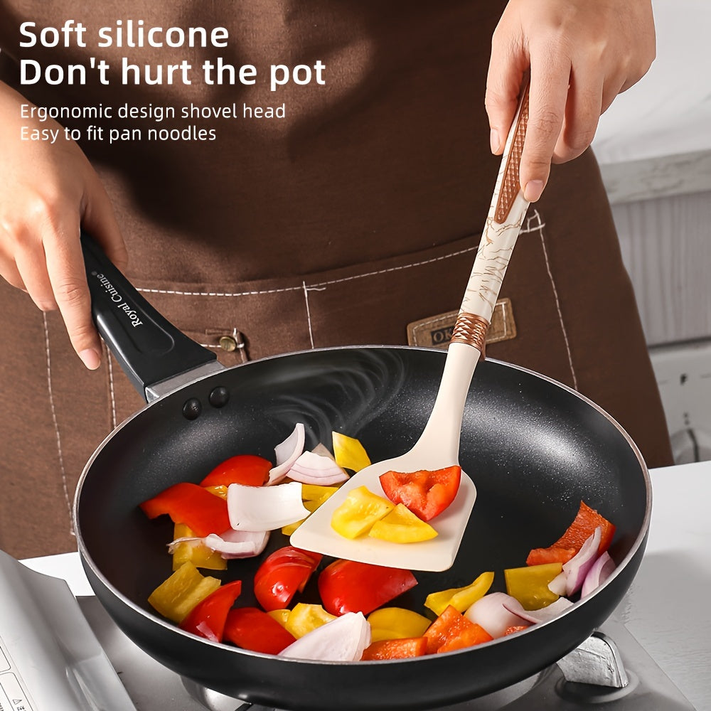CookStash | Siliconen keukengerei Set - Anti-aanbak Gereedschap - Lichte Houten Handgrepen 2