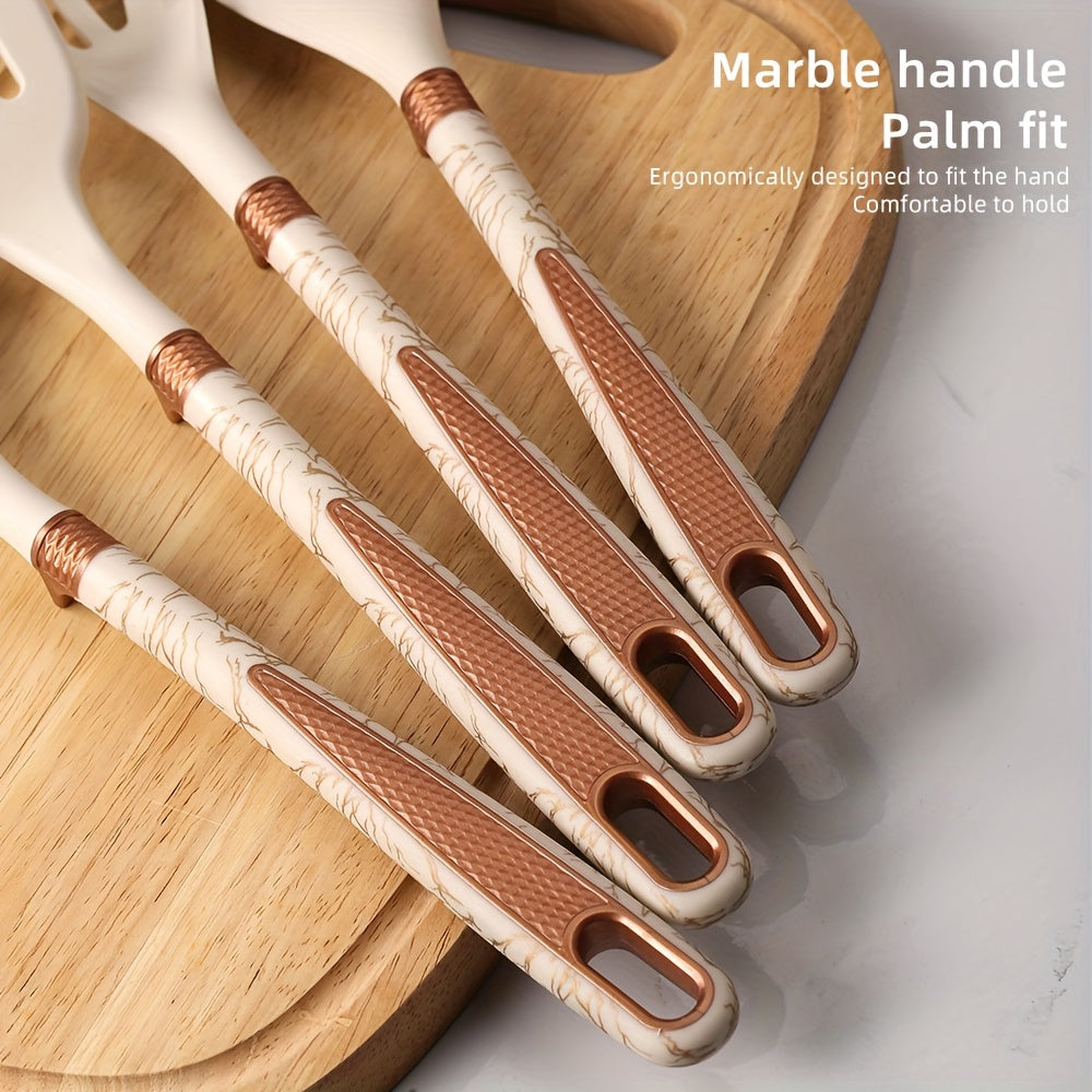CookStash | Siliconen keukengerei Set - Anti-aanbak Gereedschap - Lichte Houten Handgrepen 3