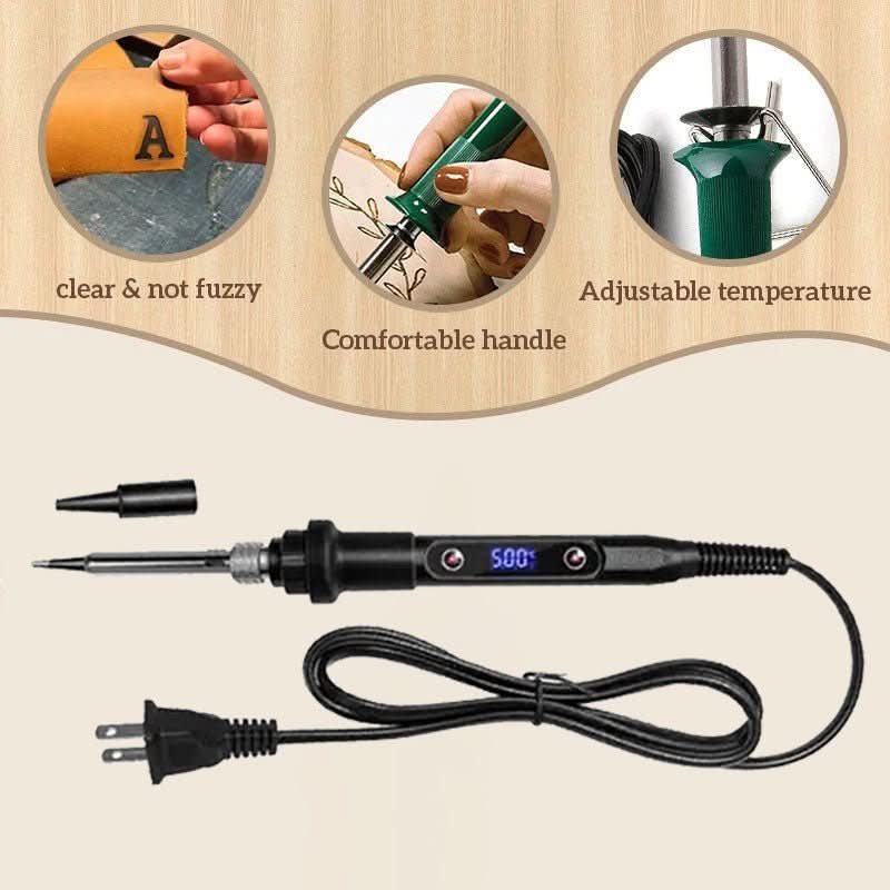CraftMaster Pro graveerset | 58-delige houtbrand- en graveerset | Instelbare temperatuur | Doe-het-zelf knutselset | Hout, leer en metaal 4